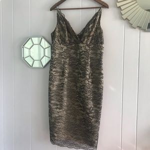 Kathlin Argiro Atelier Black Nude Lace Strap Dress